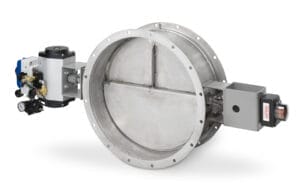 An image of a butterfly damper, commonly used in IAQ settings. 